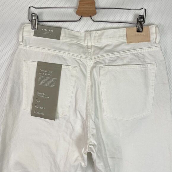 Everlane The 90s Cheeky High Rise Straight Leg Cotton Jean Bone White 31 - Picture 5 of 11